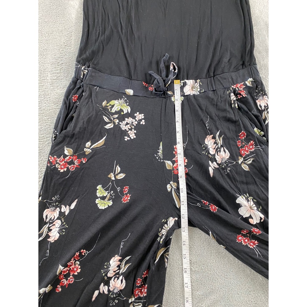 Lascana Womens Floral Wide Leg Jumpsuit Black Sleeveless Pockets Size 12 - Picture 14 of 16